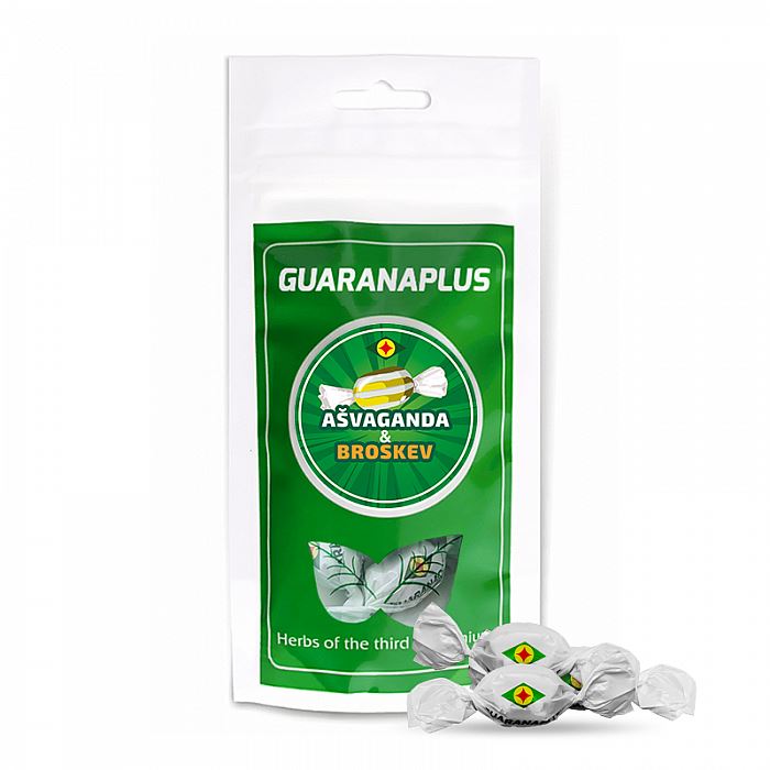 E-shop Guaranaplus Ašvaganda / Broskyňa cukríky 70g