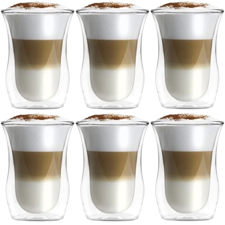 E-shop Vialli Design VITA dvojstenné sklenené termo poháre na kávu a čaj 300 ml, 6 ks
