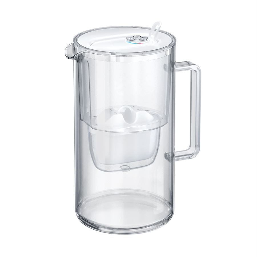 E-shop Aquaphor Glass filtračná sklenená kanvica biela + 4 ks filtra Maxfor+ Mg