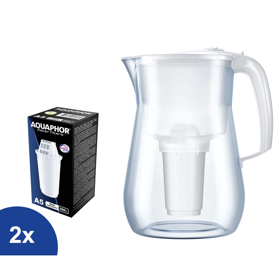 E-shop Aquaphor Provance biela filtračná kanvica 4,2 l + 2 ks filtra Aquaphor A5