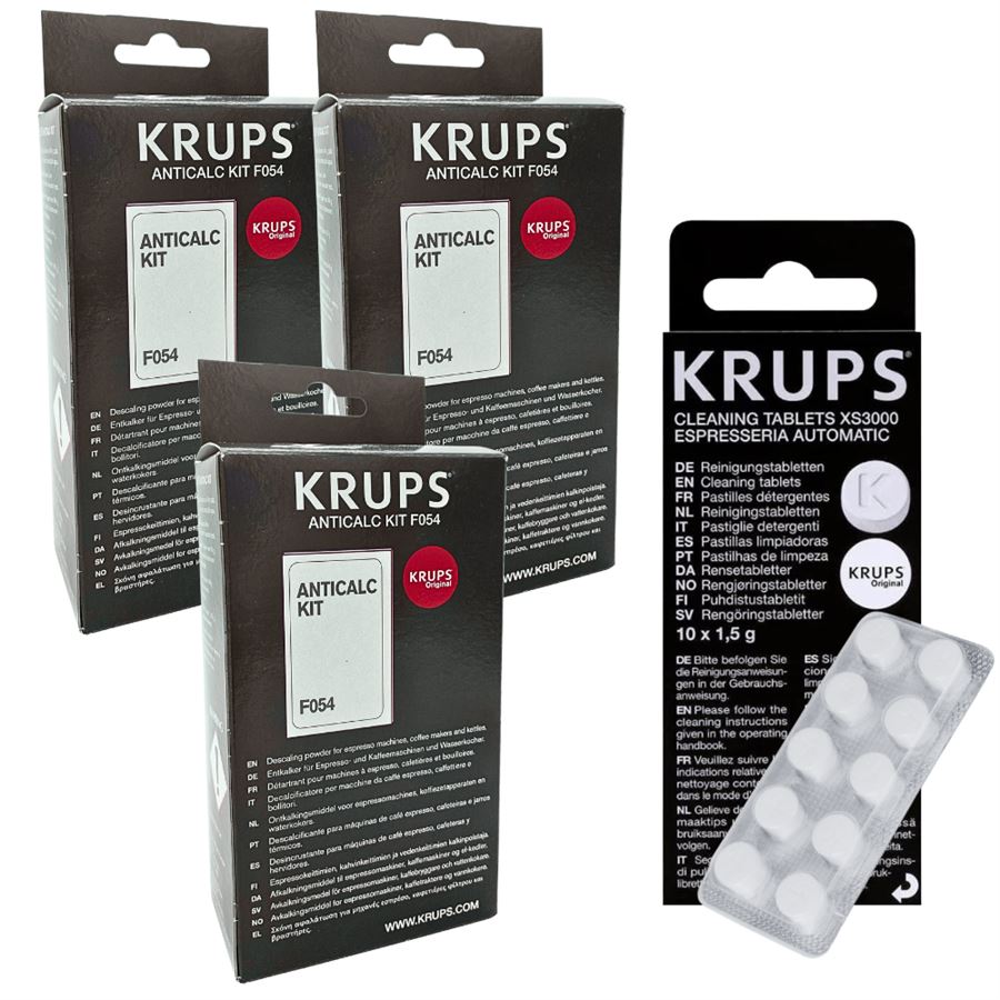 E-shop Krups F0540010 odvápňovač (3 ks) + Krups XS300010 čistiace tablety