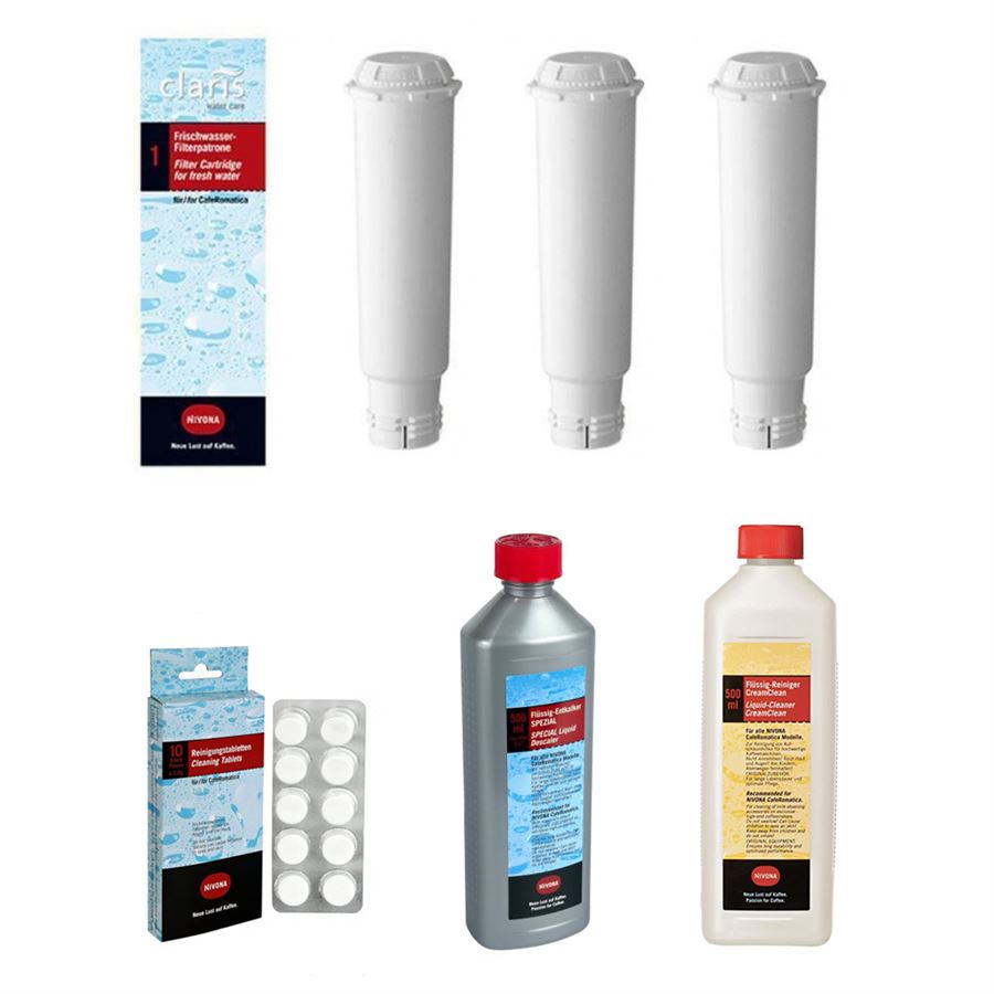 E-shop Nivona NIRF 700 Claris vodný filter 3 ks + NIRT 701 10 ks + NIRK 703 500 ml + Nicco 705