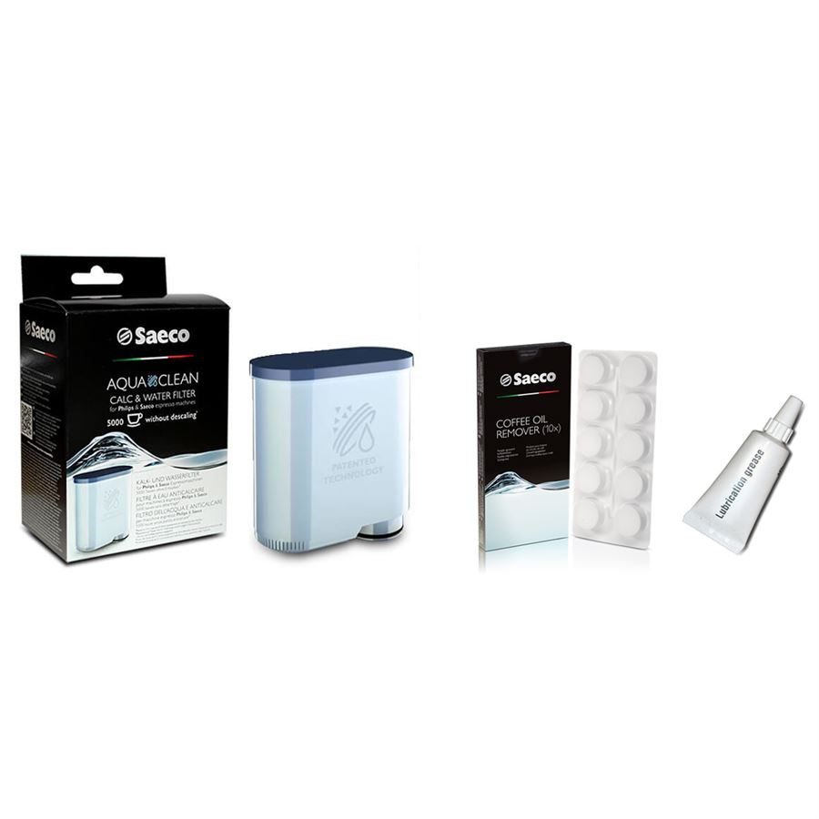 E-shop Saeco AquaClean CA6903/00 filter + CA6704/99 čistiace tablety do sparovacej jednotky + Saeco mazivo pre sparovaciu jednotku