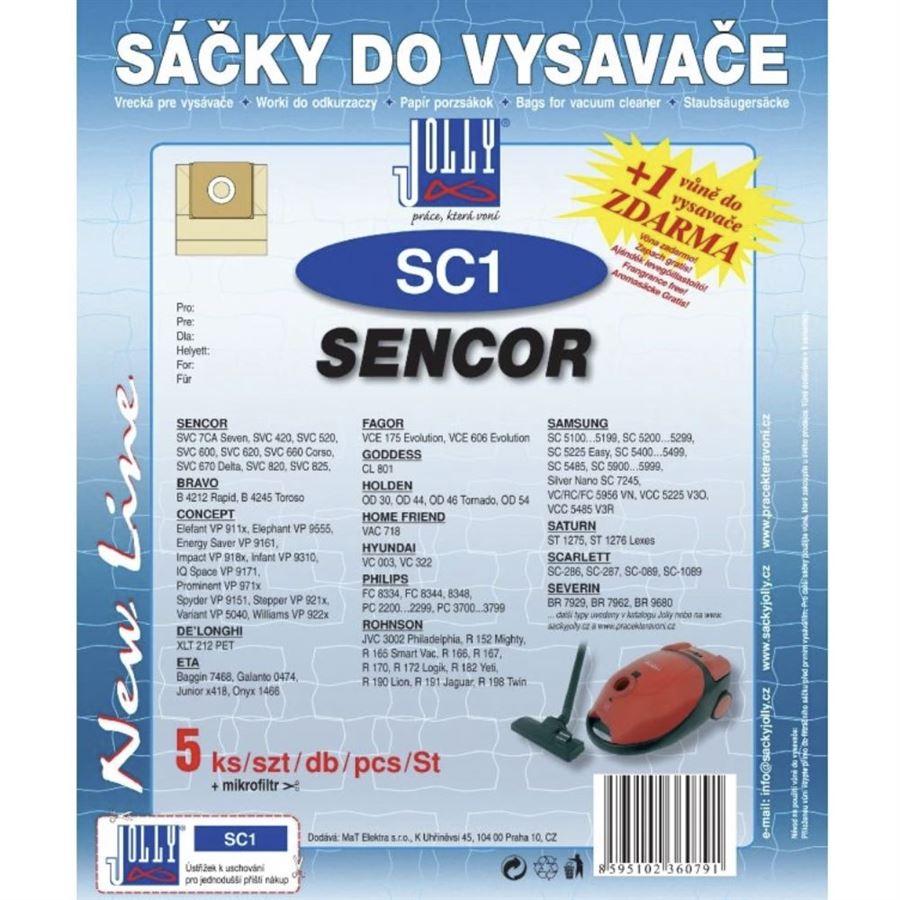 E-shop Jolly vrecká do vysávača SC1 5 ks