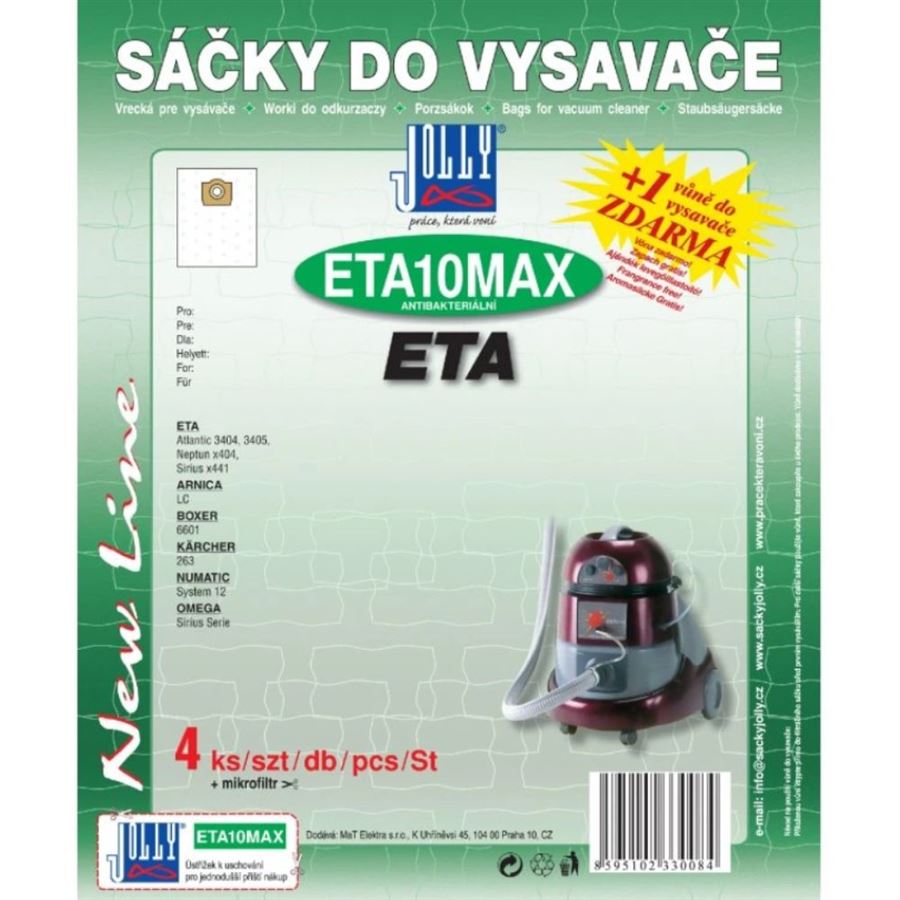 E-shop Jolly textilné vrecká do vysávača ETA 10 MAX 4 ks 3008S