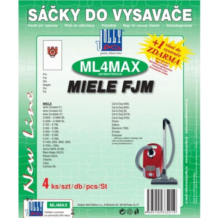 E-shop Jolly textilné vrecká do vysávača ML4 MAX pre MIELE FJM, Complete C1, 3D 3201