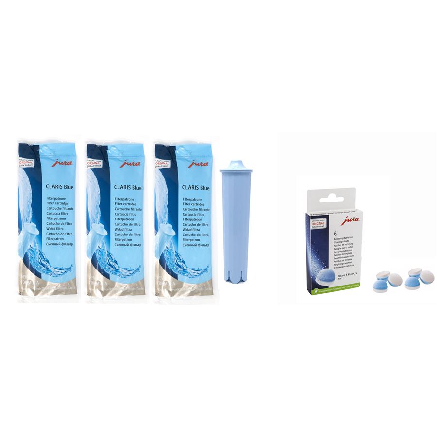 E-shop JURA CLARIS BLUE 3 ks + Jura čistiace tablety 6 ks