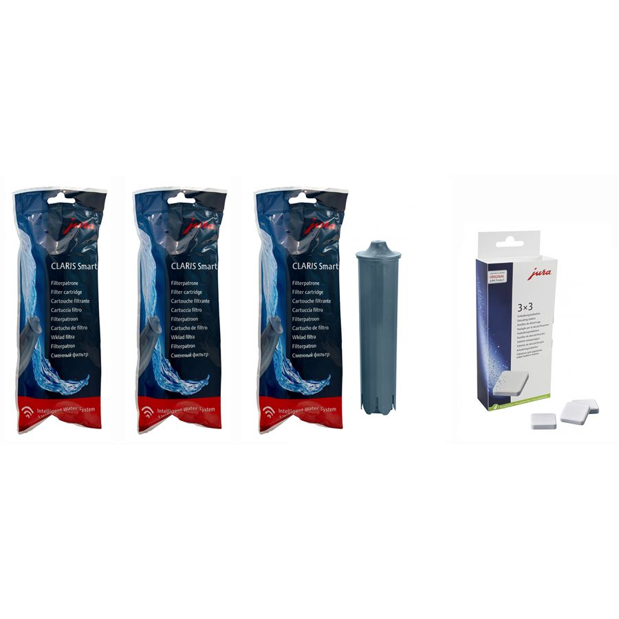 E-shop Jura Claris filter Smart 3 ks + Jura odvápňovacie tablety 3 x 3 ks