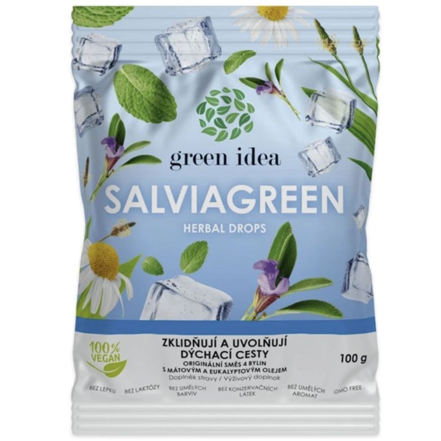E-shop Green Idea Salviagreen bylinné cukríky 100 g