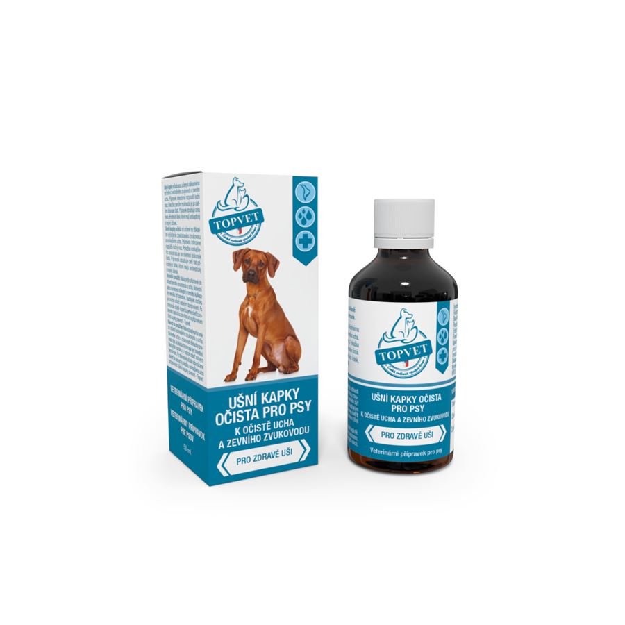 E-shop Topvet Green idea ušné kvapky očista pre psov 50 ml - pre zdravé uši