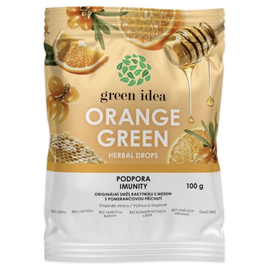 E-shop Green Idea Orange green bylinné cukríky 100 g