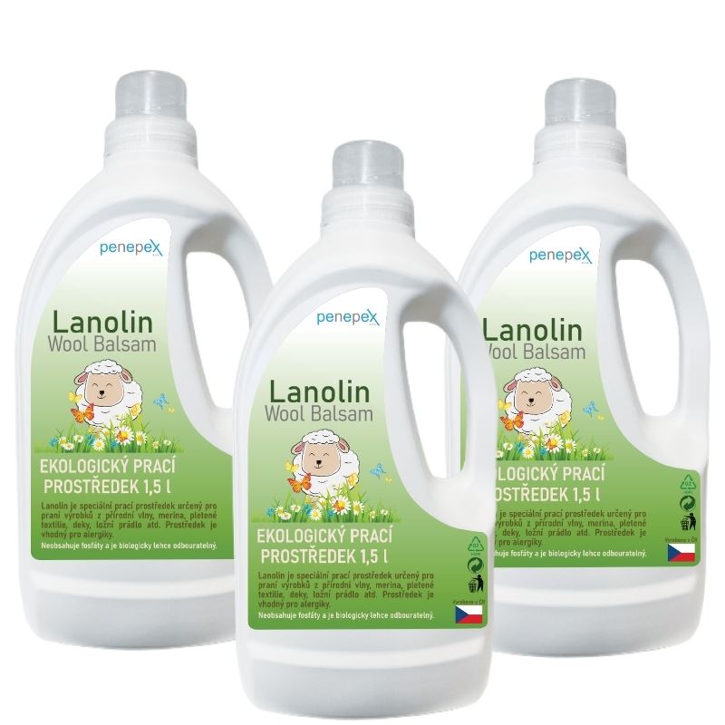 E-shop Wool Balsam Lanolin na ovčí rouno 1,5 l/3 ks