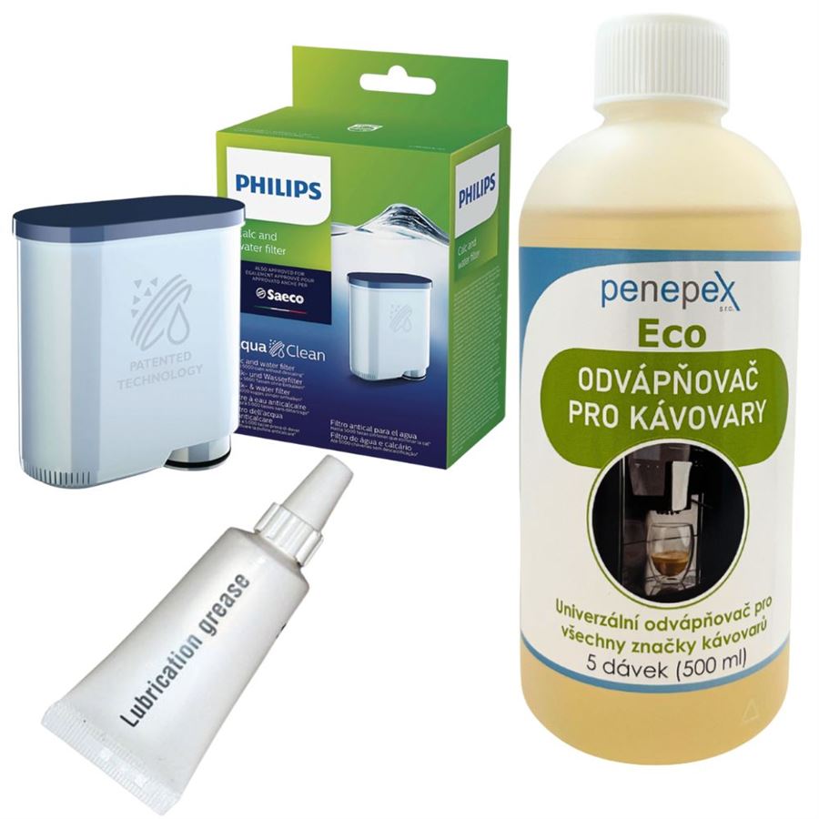 E-shop Philips AquaClean CA6903/10 filter do kávovaru + Penepex Eco odstraňovač vodného kameňa 500 ml + Saeco mazivo pre sparovaciu jednotku