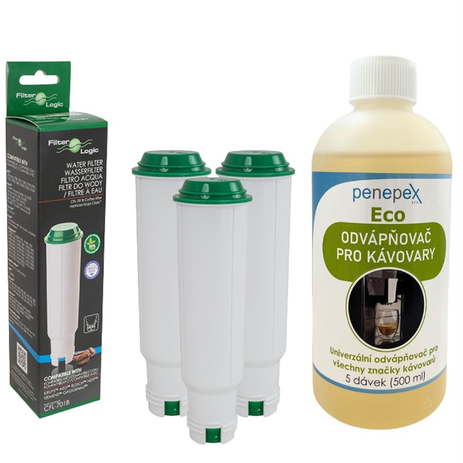 E-shop FilterLogic CFL-701B filter za Nivona Claris NIRF700 3 ks + Penepex Eco univerzálny odvápňovač 500 ml