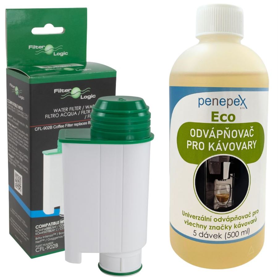 E-shop FilterLogic CFL-902B filter do kávovaru (kompatibilný s Saeco Brita Intenza+) + Penepex Eco univerzálny odvápňovač 500 ml
