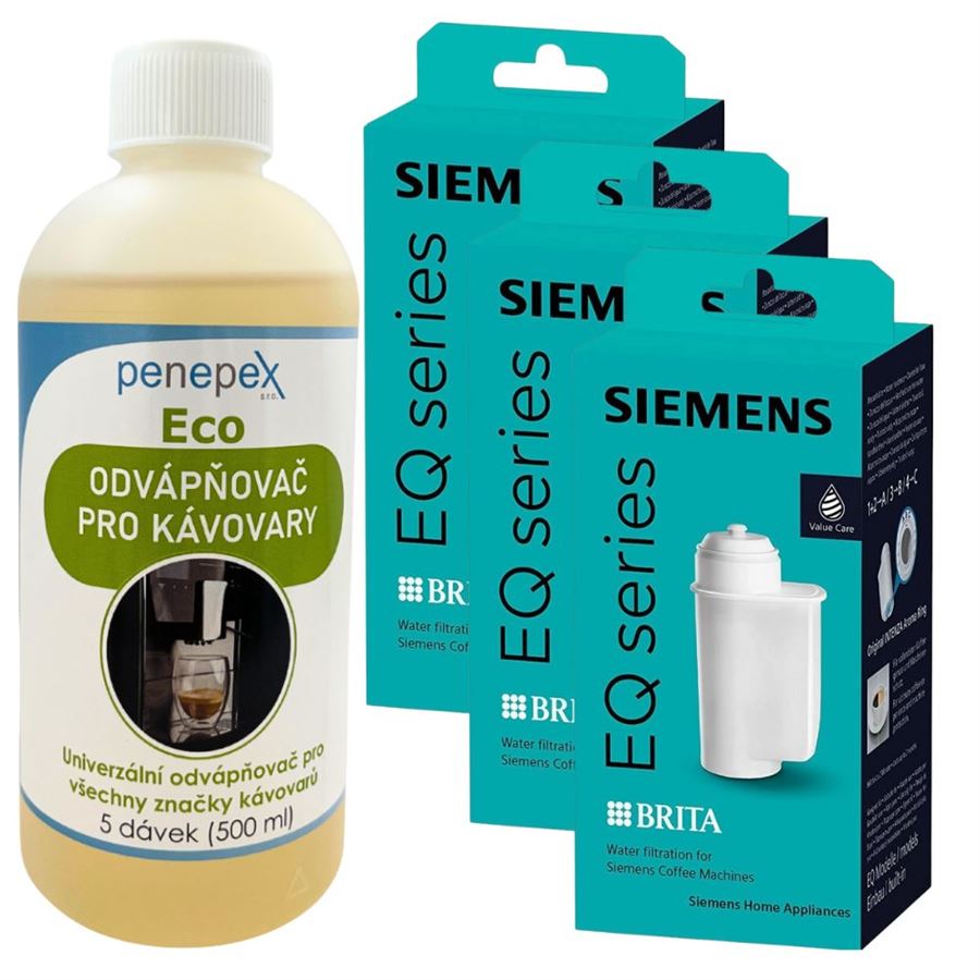 E-shop Siemens Brita Intenza TZ70003 filter do kávovaru (3 ks) + Penepex Eco univerzálny odvápňovač 500 ml