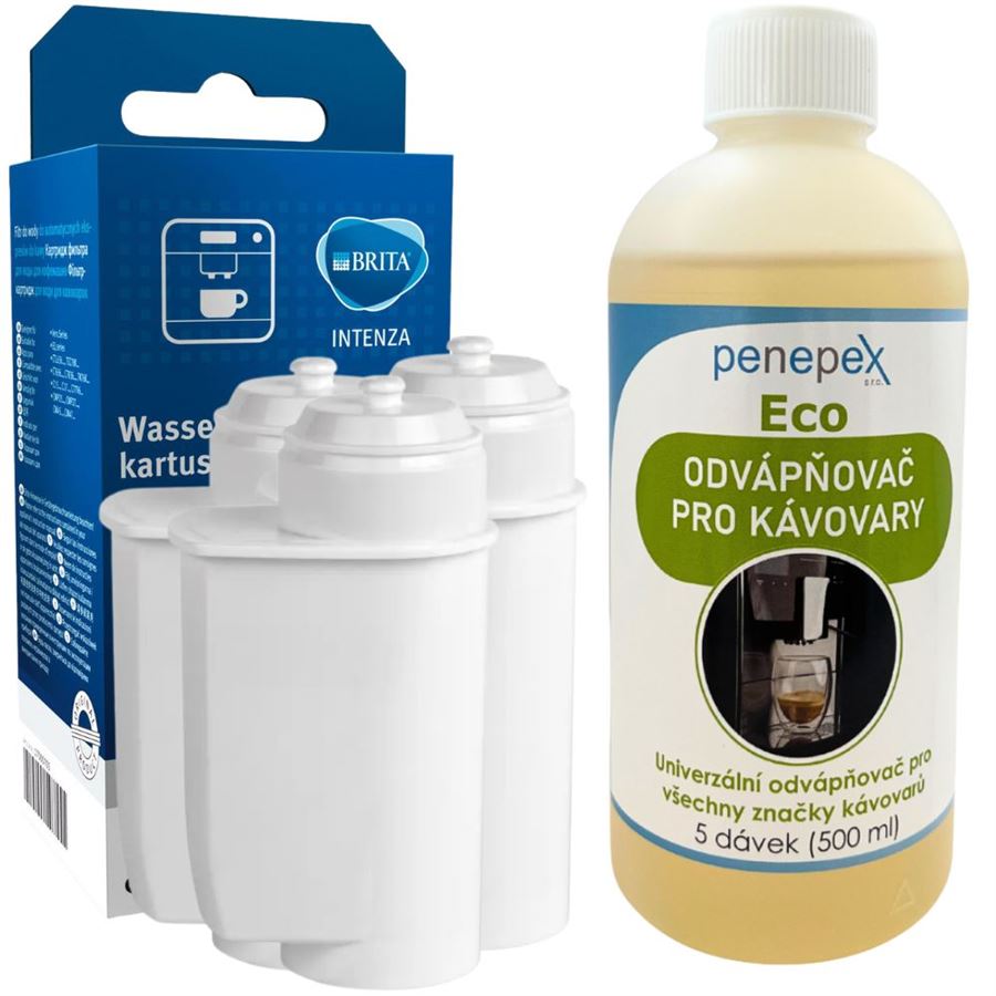 E-shop Siemens Brita Intenza 17000705 filter do kávovaru (3 ks)+ Penepex Eco univerzálny odvápňovač 500 ml