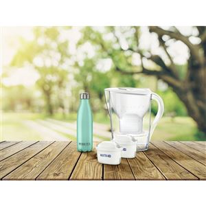 Filtračná kanvica Brita Marella Cool biela + 2 ks filtra Maxtra Plus + termofľaša