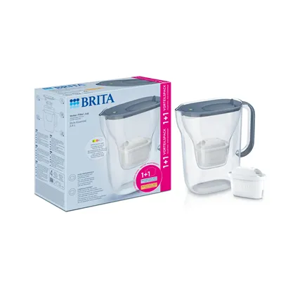 BRITA Style Essential sivomodrá filtračná kanvica 2,4 l+ 2 ks filtra Maxtra (Pure Performance / Hard Water)