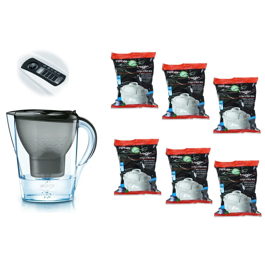 Brita Marella grafitová filtračná kanvica 2,4 l + 6 ks filtra FilterLogic FL-402H