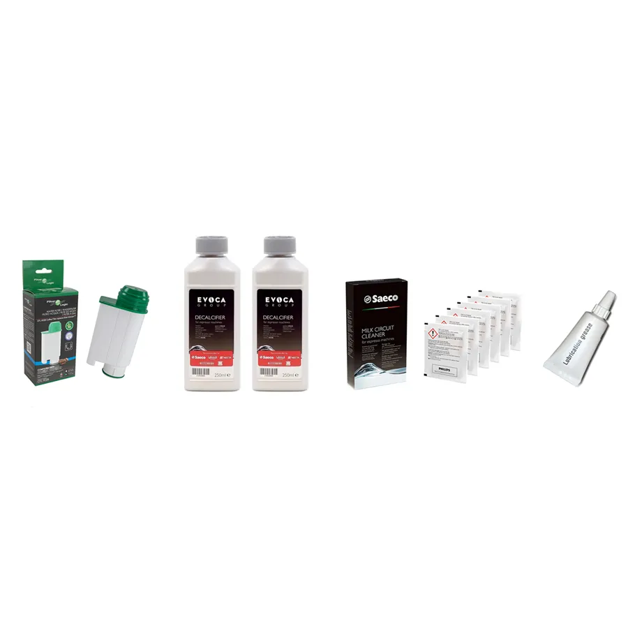 Filter Logic CFL-902B (za Brita Intenza +) + Saeco CA6700 odvápňovač 500 ml + Saeco CA6705/99 pre okruh mlieka + Saeco mazivo