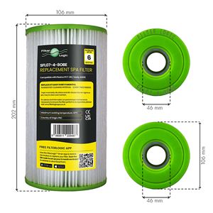 Filter Logic SFL07-4-8OBE náhradný filter pre bazény a SPA Intex A, Pleatco PC7-120, Unicel C-460