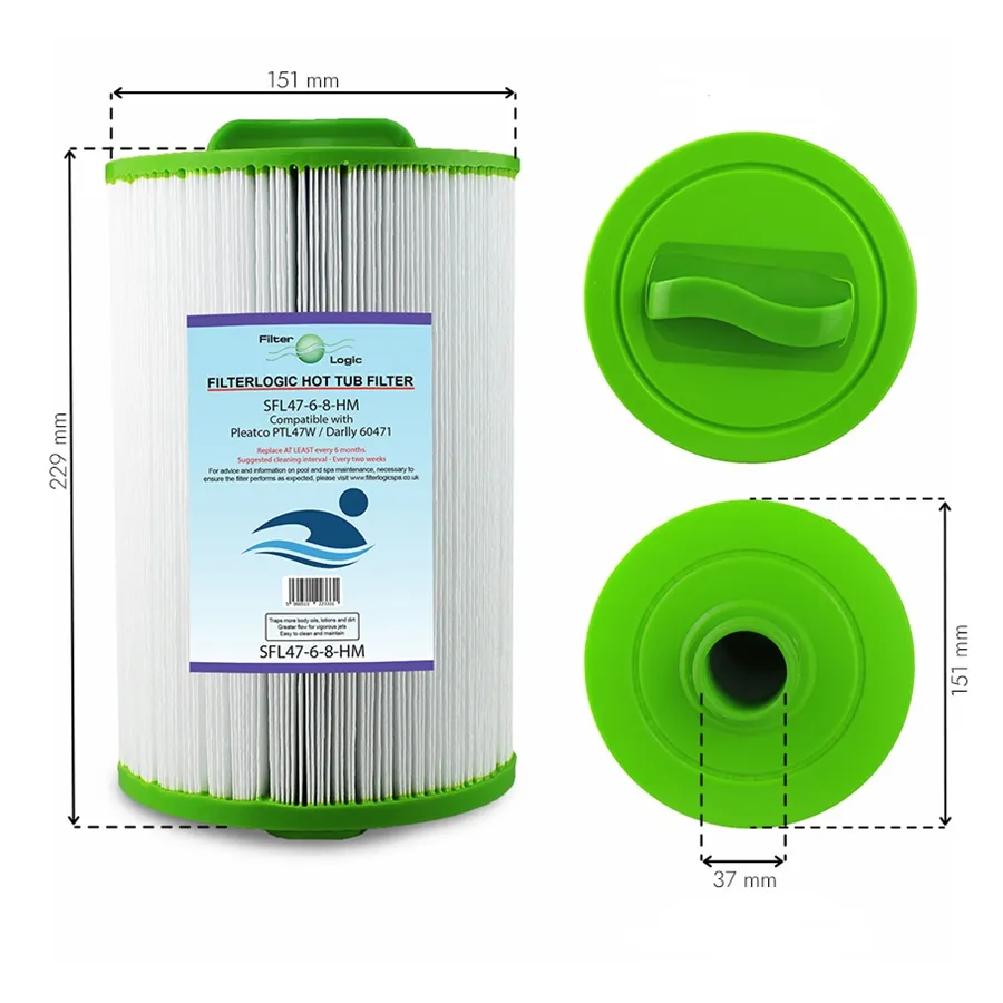 Filter Logic SFL47-6-8HM filtračná kartuše pre vírivky a SPA (Pleatco PTL47W, Darlly 60471, Filbur FC-0315, Unicel 6CH-47)