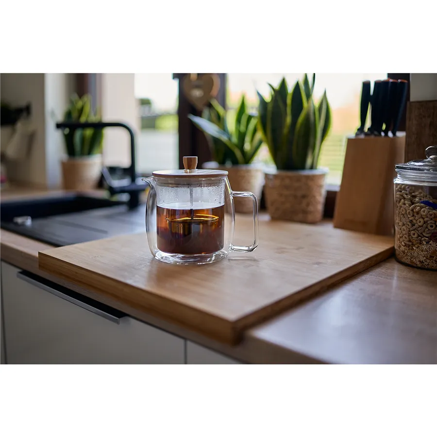 FilterLogic CFL-680B dvojitá sklenená kanvica so sitkom 1 l