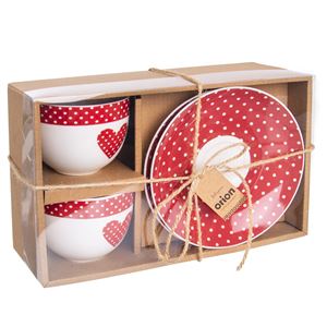 Orion hrnček porcelánový + podšálka BODKA 280 ml 2 ks