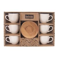 Orion hrnček porcelánový + podšálka Whiteline 140 ml 6 ks