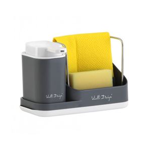 Vialli Design Kuchynský organizér s dávkovačom LIVIO DUO sivý
