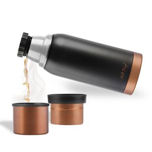 Vialli Design turistická termoska FUORI čierna 1 l (black rose gold)
