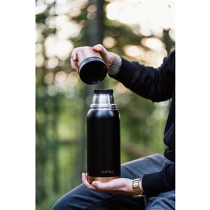 Vialli Design turistická termoska FUORI čierna 1 l (black rose gold)