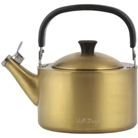Vialli Design DIAMANTE čajová kanvica s píšťalkou, matná, zlatá 1,5 l