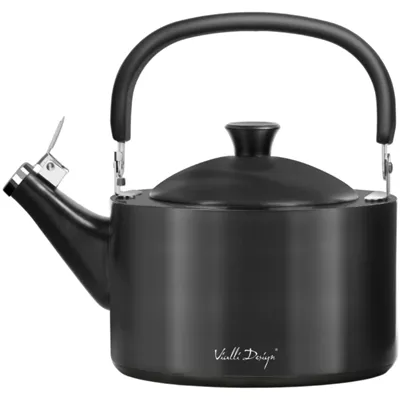 Vialli Design DIAMANTE čajová kanvica s píšťalkou, matná, grafitová 1,5 l
