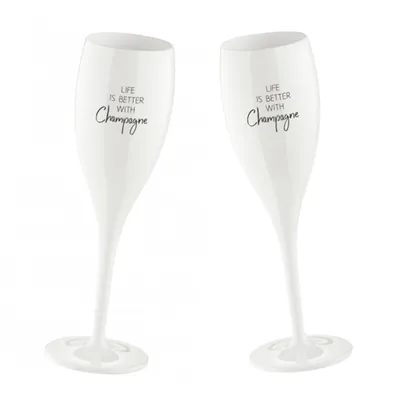 Koziol nerozbitný pohár na šampanské Cheers No.1 LIFE IS BETTER WITH CHAMPAGNE 100 ml 2 ks