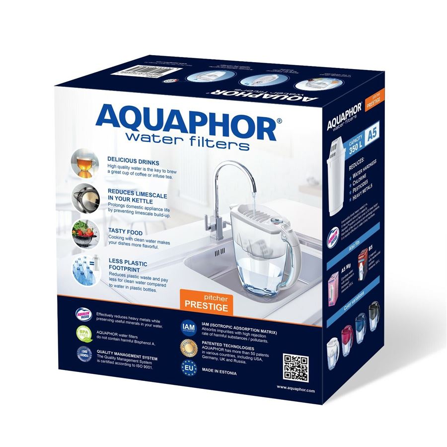 Aquaphor Prestige filtračná kanvica cherry 2,8 l + 1 ks filtra Aquaphor A5