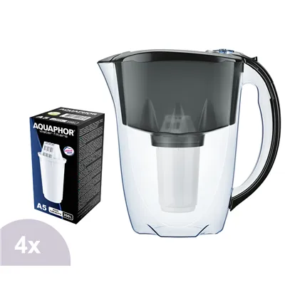 Aquaphor Prestige filtračná kanvica čierna 2,8 l + 4 ks filtra Aquaphor A5