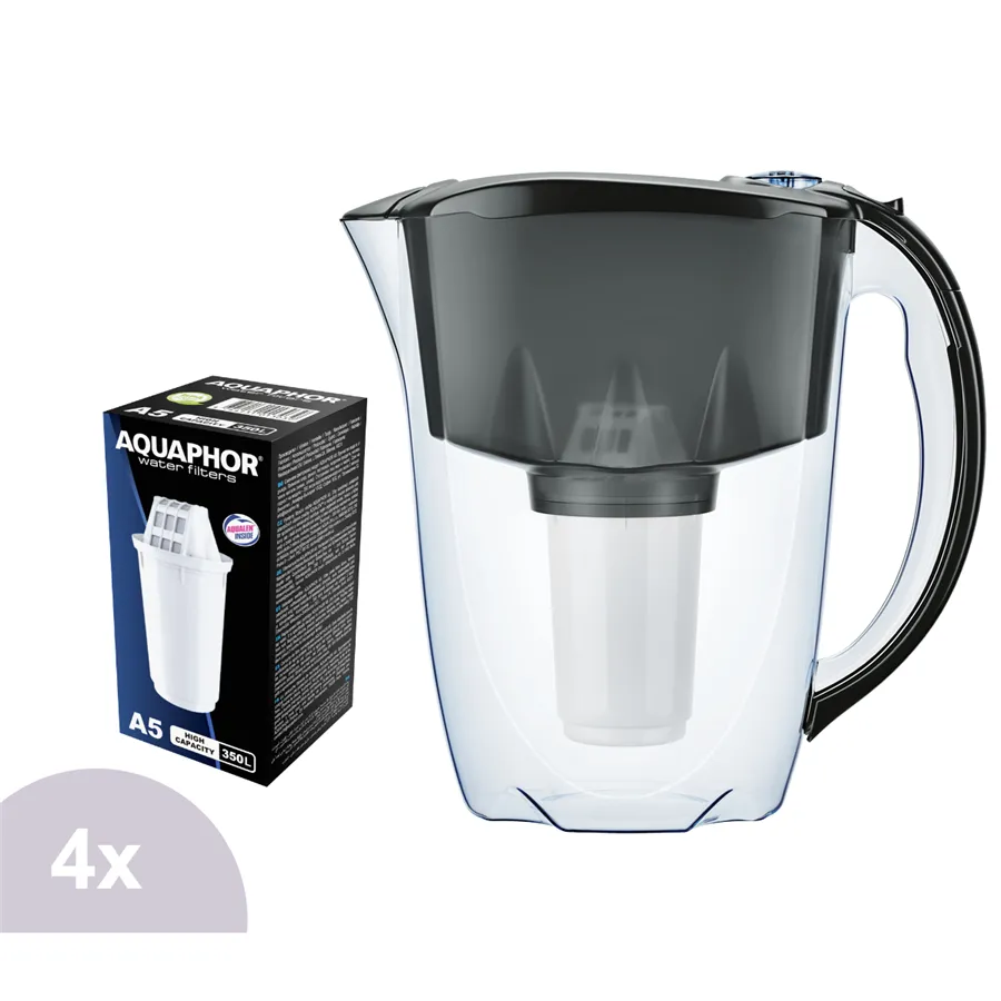 Aquaphor Prestige filtračná kanvica čierna 2,8 l + 4 ks filtra Aquaphor A5