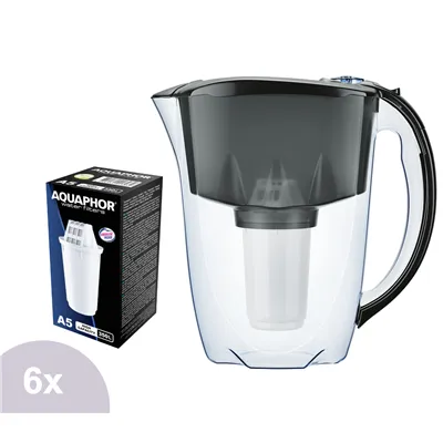 Aquaphor Prestige filtračná kanvica čierna 2,8 l + 6 ks filtra Aquaphor A5