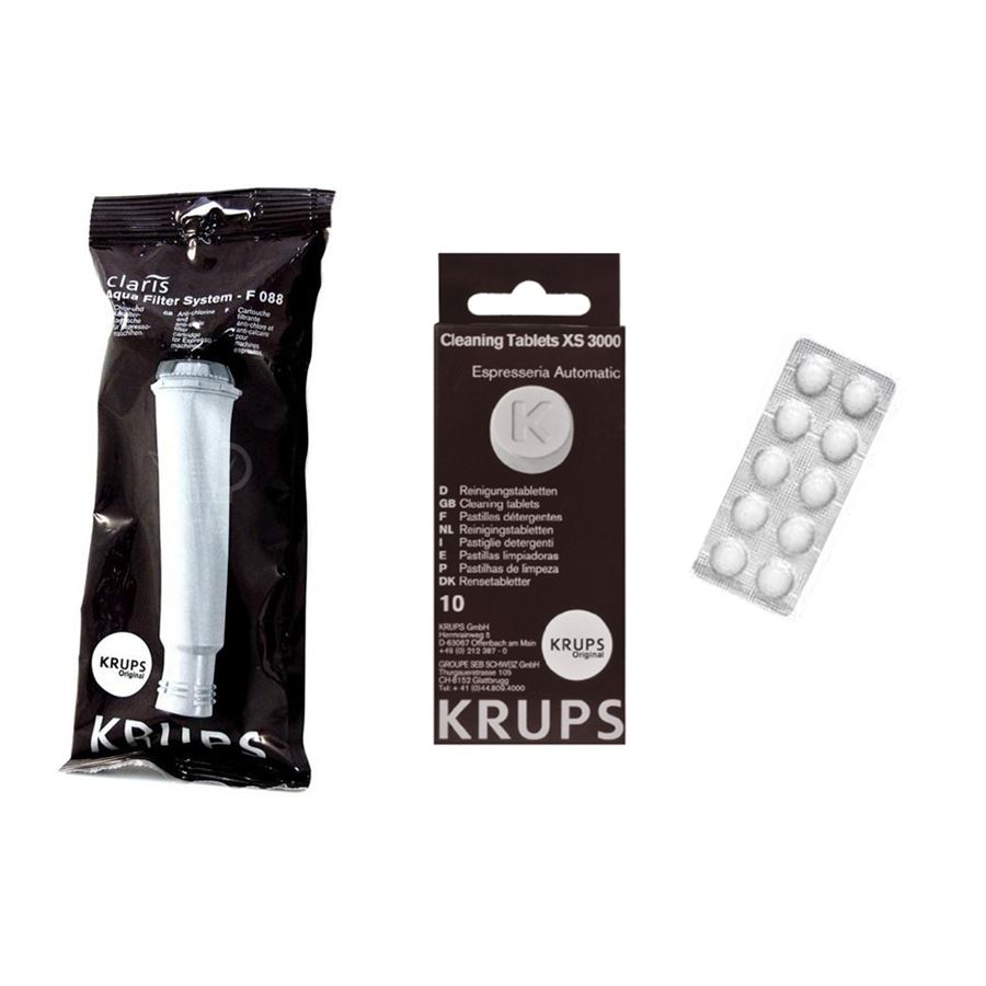 Krups F08801 Aqua Filter Claris + XS300010 čistiace tablety