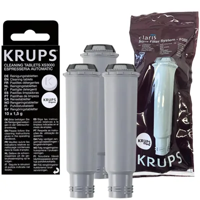Krups F08801 Aqua Filter Claris 3 ks + XS300010 čistiace tablety