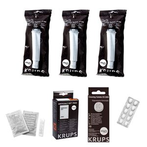Krups F08801 Aqua Filter Claris 3 ks + F0540010 odvápňovač + XS300010 čistiace tablety