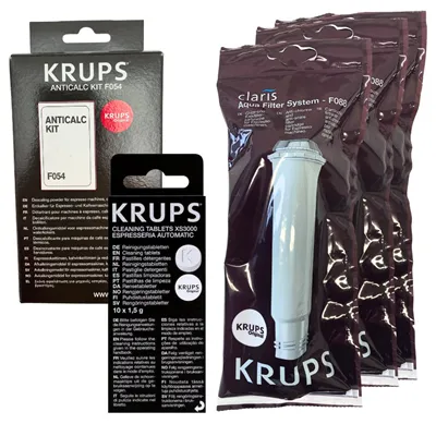 Krups F08801 Aqua Filter Claris 3 ks + F0540010 odvápňovač + XS300010 čistiace tablety