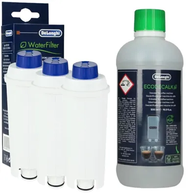 DeLonghi DLS C002 vodný filter 3 ks + DeLonghi EcoDecalk 500 ml