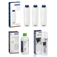 DeLonghi DLS C002 vodný filter 3 ks + DeLonghi EcoDecalk 500 ml + DeLonghi SER3013 Milk Clean