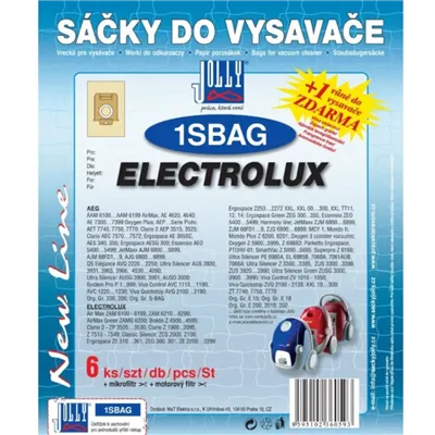 Jolly papierové vrecká do vysávača 1S BAG Electrolux 6 ks
