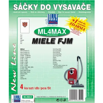 Jolly textilné vrecká do vysávača ML4 MAX pre MIELE FJM, Complete C1, 3D 3201