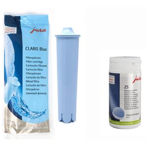 Jura Claris Blue filter + Jura dvojfázové čistiace tablety 25 ks