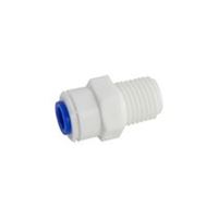 DMfit Spojka s vnějším závitem AMCBT0404W-blue bílo-modrá BSPT ( M 1/4" tube x 1/4" NPTF) na hadičku 1/4" (6,4 mm) 